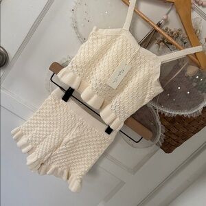 2-3Y Crochet Tank Set in Ivory by Rylee + Cru